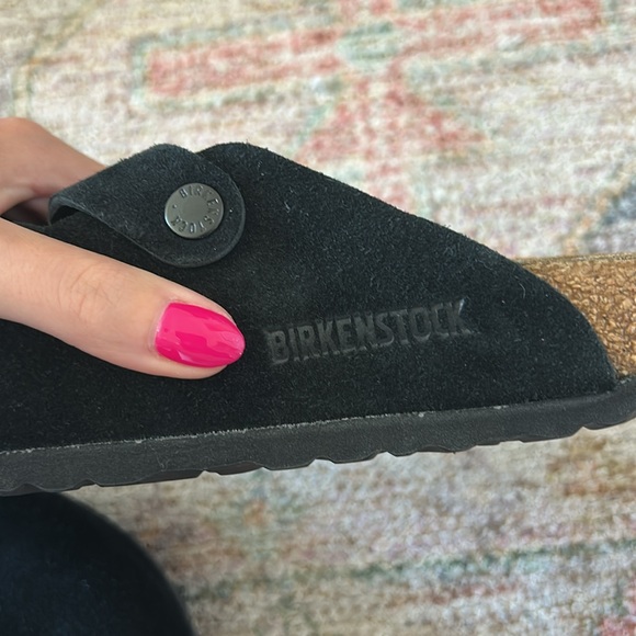 Birkenstock’s Boston Soft Footbed Suede Leather Clogs with Buckle in Black SZ 8 - Picture 5 of 5
